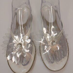 Sacha London White & Clear Women's Sandals Sz 9